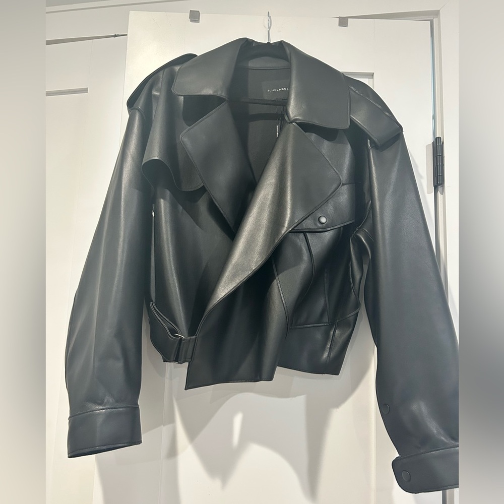 JLUXLABEL Black Raja Faux Leather size L/XL NWT